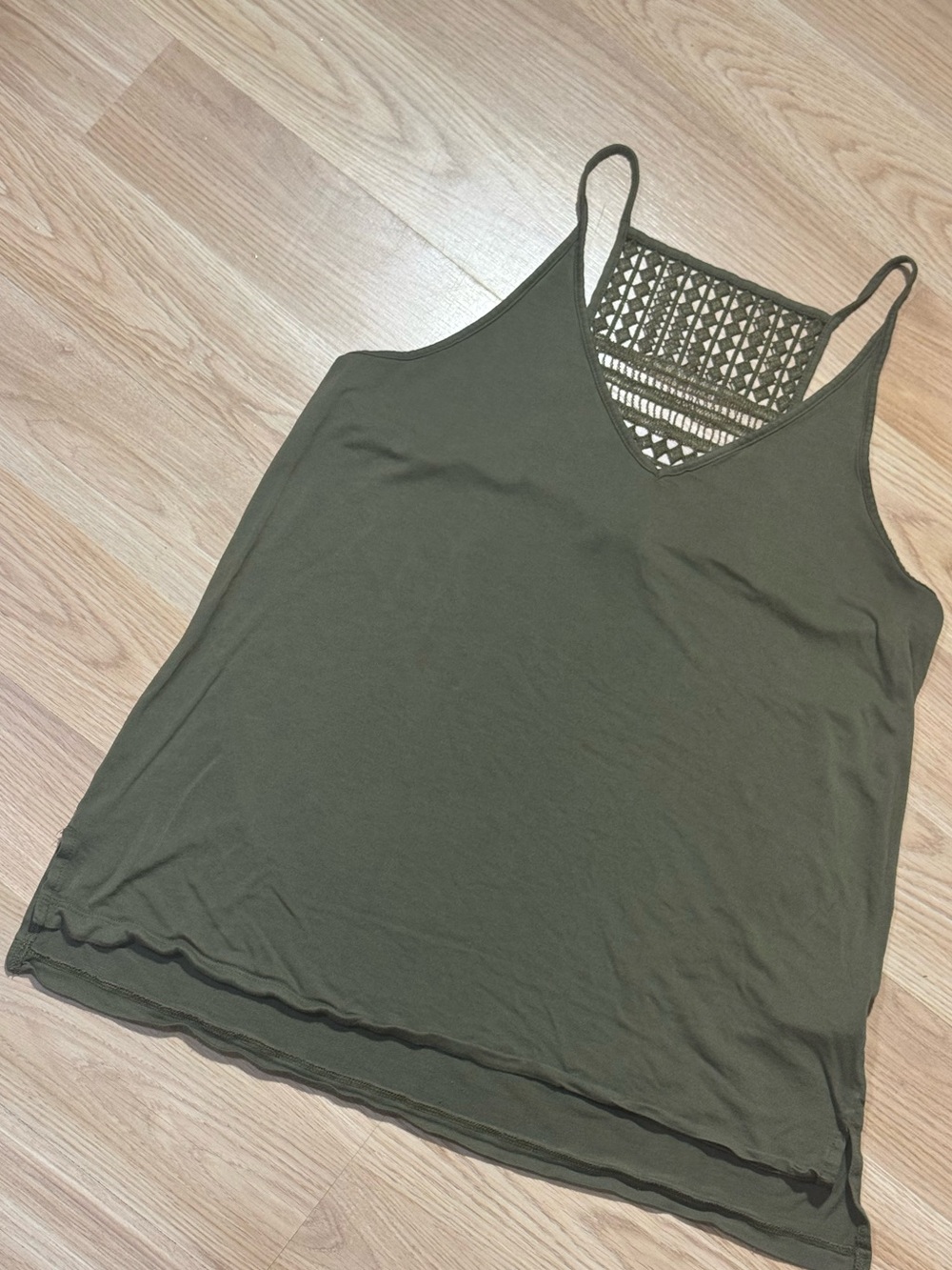 Old Navy | Olive Green Crochet-Back Tank Top